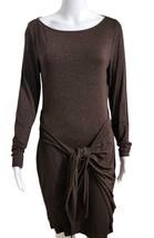 Lauren Ralph Lauren Brown Tie-Waist Jersey Dress Size 6 Stretch Long Sle... - $65.54 CAD
