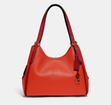 Coach Lori Mixed Leather Shoulder Bag ~NWT~ Red Orange C6627 - £257.14 GBP