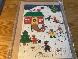 Teddy Bear Snow Scene Advent Calendar German 1987 - €10,32 EUR