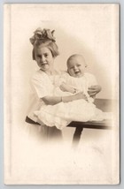 RPPC Cute Girl Holding Baby Real Photo c1918 Postcard L25 - $5.95