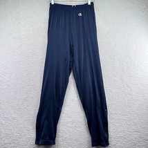 Champion Mens Nylon Athletic Pants Size Medium Navy Blue Zip Ankles Lined Y2K - $24.74