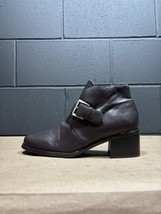 Liz Claiborne Chunky Brown Leather Monk Strap Ankle Boots Women’s Sz 7.5 M - $29.96