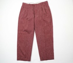 Vtg 90s Streetwear Mens 38x30 Pleated Wide Leg Chinos Chino Pants Heathe... - $67.27