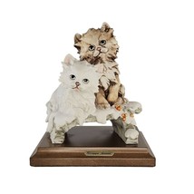 Giuseppe G. Armani 1984 Cat Kittens On Snow Figurine Florence Italy Signed - £43.95 GBP