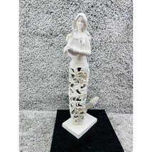 Musical Muse Mermaid With Instrument White Sculpture Figurine Nautical Decor - £26.26 GBP