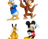 Walt Disney Plastic 3 in  Figurines Lot of 4 Donald Duck Pluto Cake Toppers - £8.47 GBP