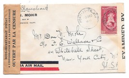 Haiti 1942 Dual Censor Airmail Cover Port au Prince to US Sc C17 Examiner 1925 - $6.69