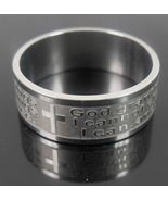 STAINLESS STEEL SERENITY PRAYER RING - £7.95 GBP