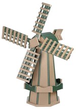 5 Foot Poly Windmill - Weatherwood &amp; Green Working Garden Weathervane Amish Usa - £526.75 GBP