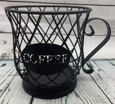 Coffee Pod Holder Mug Shape Metal Black Counter - £22.58 GBP