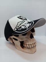 Oakland Raiders NFL Team Apparel Adjustable Baseball Cap Hat Black &amp; White - £18.55 GBP