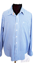 Dockers Shirt Men&#39;s Size XXL Blue White and Checks Button Front Long Sleeves - £11.24 GBP