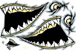 AU194 Shark Mouth Scooter Sticker Decal Racing Tuning Size 27x18 cm / 10... - $3.99