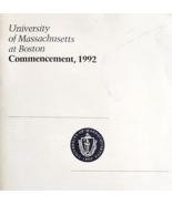 1992 University Of Massachusetts At Boston Commencement Program Booklet ... - $19.99