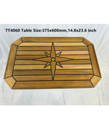 Boat Rectangular Teak Table Top Star Inlay Square Corner 4 Sizes Marine ... - $449.61 CAD+