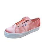 SUPERGA Women&#39;s 2730 Satin Peach Light Coral Lace Up Casual Sneakers - £15.36 GBP