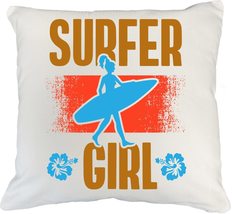 Make Your Mark Design Surfer Girl. White Pillow Cover for Girls, Women &amp;... - $24.74+