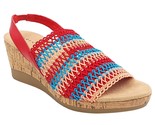 Karen Scott Women Slingback Wedge Sandals Meriamm Size US 5.5M Red Blue ... - £18.66 GBP
