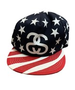 Stussy Snapback Hat American Flag Stars Stripes Double S Logo Red White ... - $47.36 CAD