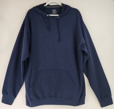 Fruit Of The Loom Hoodie Mens XL Blue Pockets Classic Casual Preppy Sweatshirt - £12.39 GBP
