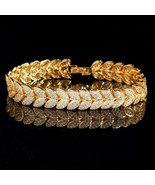 6.37Ct Round Cut Cubic Zirconia Women's Leaf Bracelet 925 Sterling Silver - $247.49