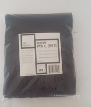 Black TWIN XL Sheet Set For College Dorm Fitted &amp; Flat Sheets Pillowcase - £19.94 GBP