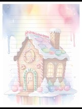 Gingerbread House - Lined Stationery Paper (25 Sheets)  8.5 x 11 Premium Paper - £9.59 GBP