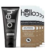 4 x Hello Activated Charcoal Fresh Mint + Coconut Oil Fluoride Toothpast... - £48.88 GBP