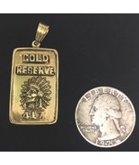 10 Karat Gold Indian chief  Ingot Pendant - $7,809.48 MXN
