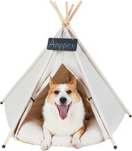 Dog Teepee,28In Pet Tent Teepee With Thick Cushion,Washable Cat Tent Teepee Dog  - £32.67 GBP