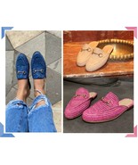 Chaussures raffia, mules d'été naturelle faites à la main babouche marocaine - $85.15