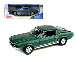 1967 Ford Mustang GTA Fastback Green Metallic w White Stripes 1/18 Diecast Car M - $58.29