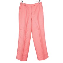 Emma James Petites Dress Pants 8P Womens Pink Salmon Linen Blend Career ... - $23.62
