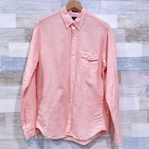 J Crew Baird McNutt Irish Linen Long Sleeve Button Down Shirt Coral Mens... - £41.99 GBP