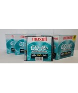 Lot of 50 Maxell CD-R w/ Printable Silver Matte Surface w/ Case 48x 700M... - $26.53 CAD