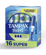 Tampax Pocket Pearl Tampons Super Absorbency w/ LeakGuard Braid, Unscent... - $17.64 CAD