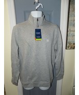 CHAPS Heather Gray Classic-Fit Quarter-Zip Fleece Pull-Over Size M Men&#39;s... - $27.59