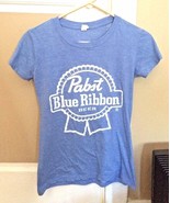 BRAND NEW Pabst Blue Ribbon PBR Beer Women&#39;s Baby Blue Heather T-Shirt S... - £10.90 GBP