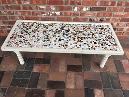 Large MCM Mosaic Tile  Coffee Table removable legs 49&#39;&#39; or Wall Hanging Art - £386.23 GBP