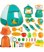 45Pcs Kids Camping Tent Set, Pop Up Play Tent With Camping Gear Tools In... - £40.85 GBP