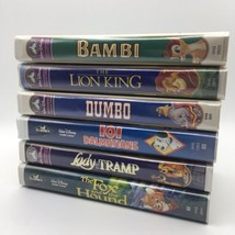 Disney Animated VHS Movies Lot of 6 Bambi Dumbo Lion King Dalmatians Lady Tramp - £14.14 GBP