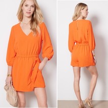 EVEREVE Brinley Skort Wrap Front Long Sleeve V Neck Romper orange size XS - $49.00