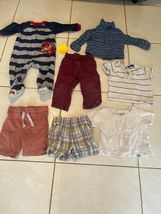 Baby Boy Clothes Lot 7pc 12-24M Romper, Shirt, Shorts &amp; Pants Mixed Brands - $19.11