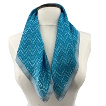 Coach zig zag teal scarf bandana Silk logo all over print purse accessory - £31.07 GBP
