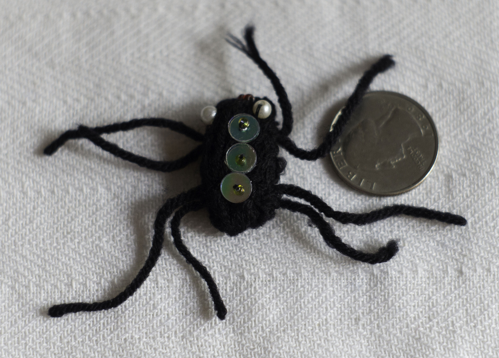 Cute black sequined Creepy Crawlies (Parcel of ten) - $25.00