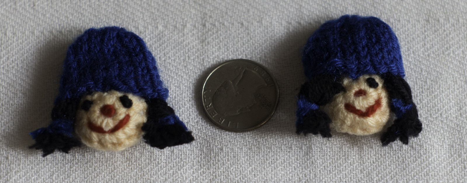 Cute School Girl Crochet/Knit Motifs - Blue - $12.50