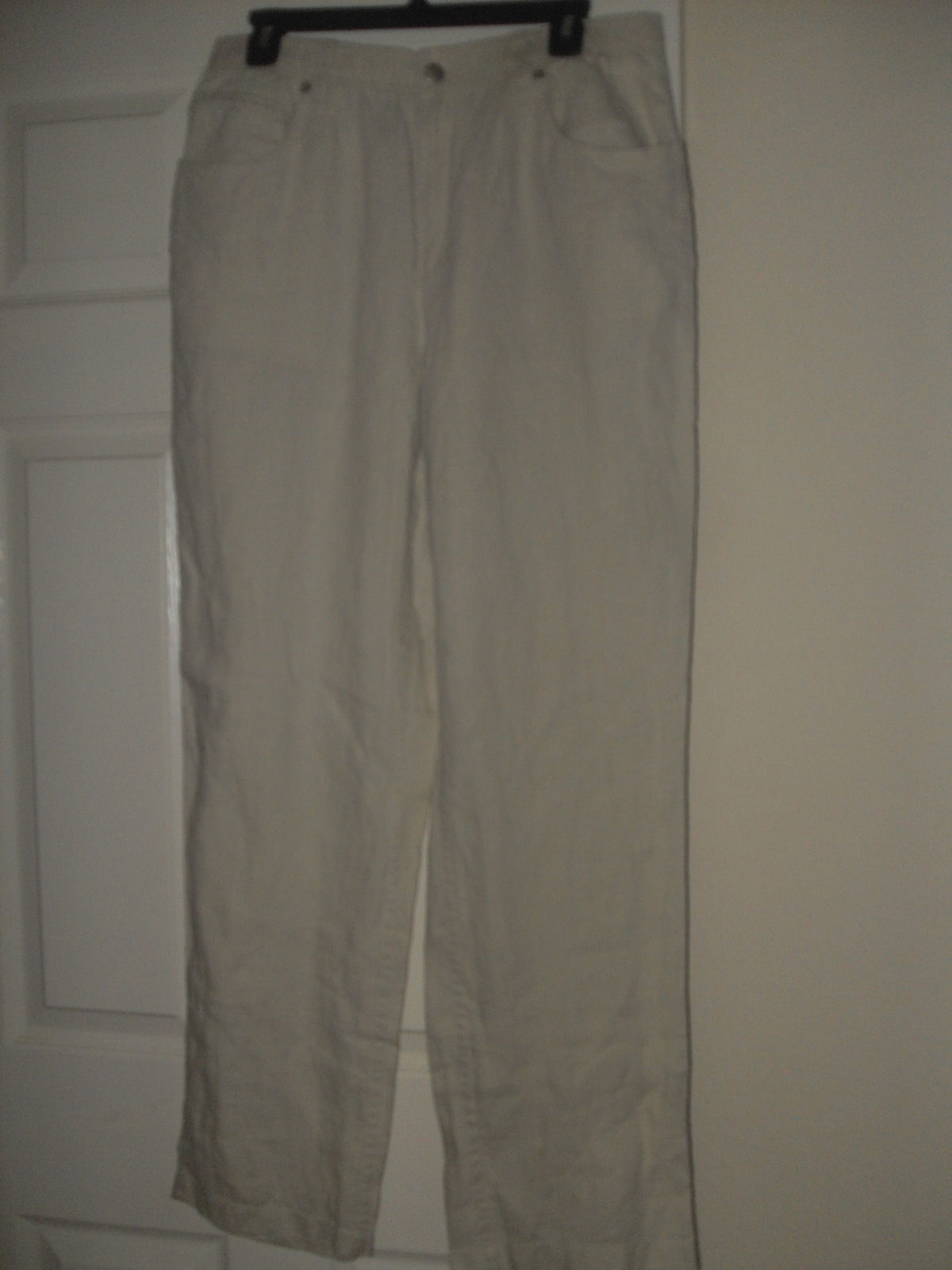 Cremieux Hampton New Womens Beige 100% Linen Pants   35X32 - $18.98