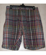 EXCELLENT MENS POLO by RALPH LAUREN NAVY BLUE PLAID SHORTS  SIZE 35 - £19.06 GBP