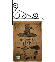 Flip my Witch Switch Burlap - Impressions Decorative Metal Fansy Wall Bracket Ga - £27.14 GBP