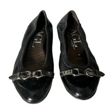 AGL Attilio Giusti Leombruni Ballet Flat Shoes Black Leather Women Size ... - $39.59
